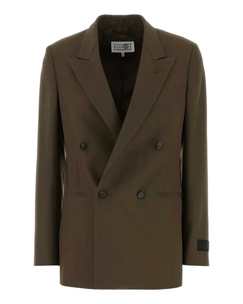 Maison Margiela gabardine double-breasted blazer - Braun Braun