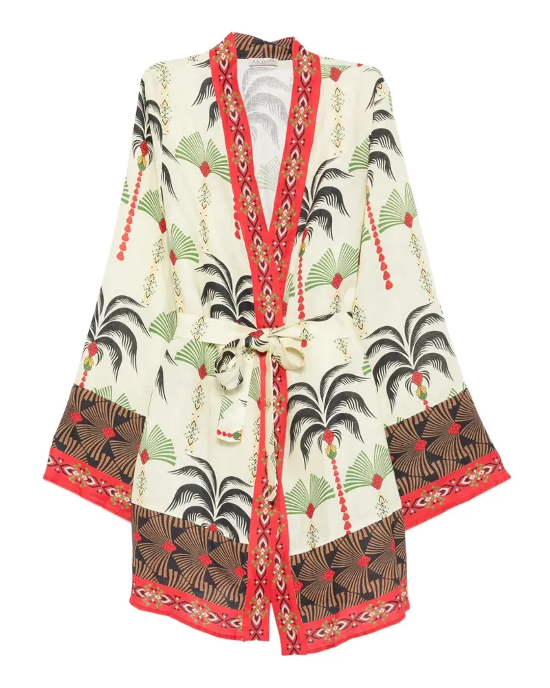 Anjuna Carlotta palm-print belted cover-up - Nude Nude