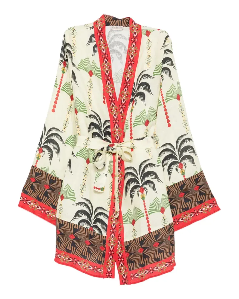 Anjuna Carlotta palm-print belted cover-up - Nude Nude