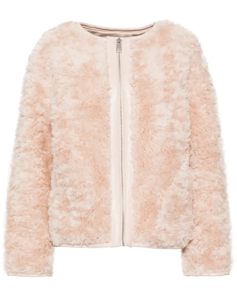 b+ab Jacke aus Faux Fur - Nude Nude