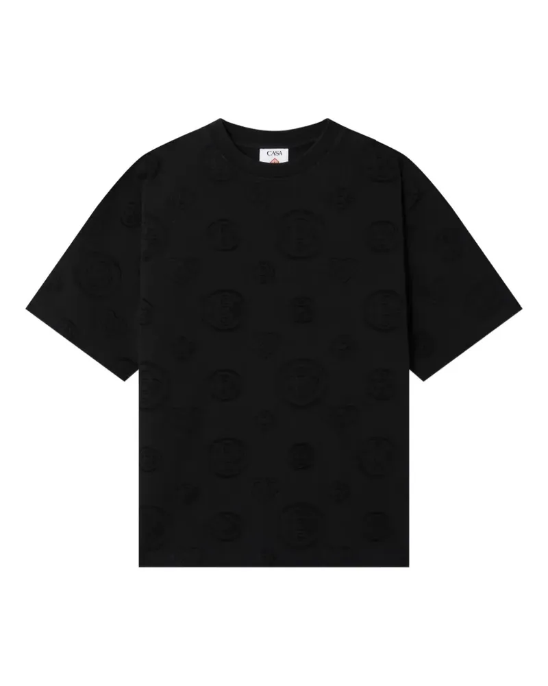 Casablanca Paris T-Shirt mit Monogramm - Schwarz Schwarz