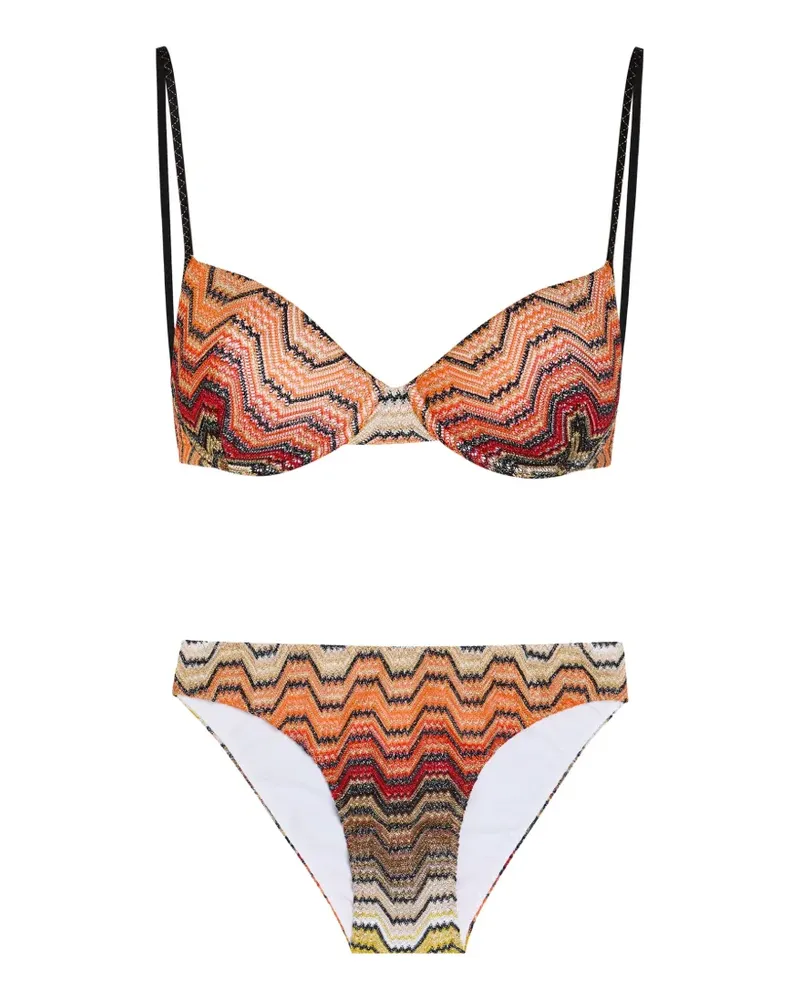 Missoni zigzag-knit bikini - Orange Orange
