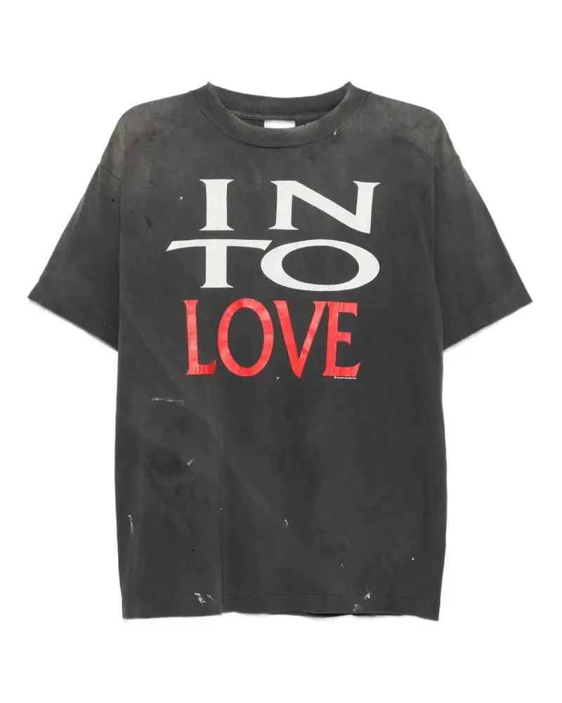 SAINT MXXXXXX In to Love T-Shirt im Distressed-Look - Grau Grau