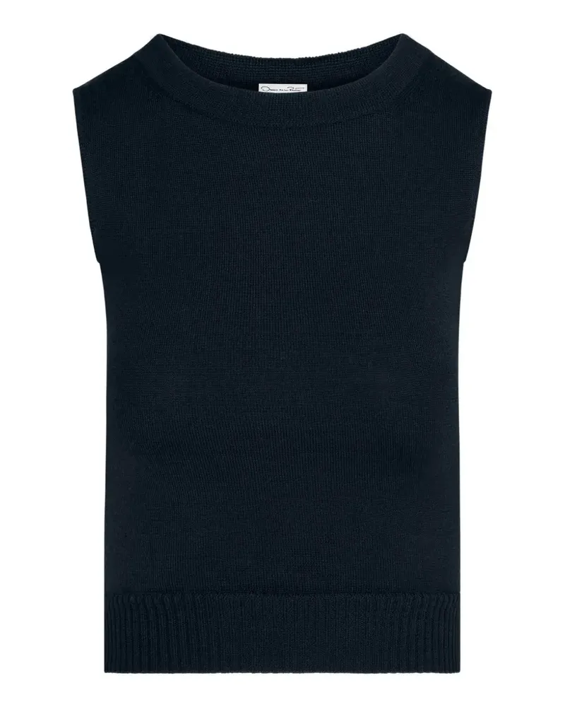 Oscar de la Renta Cropped-Oberteil aus Wolle - Blau Blau
