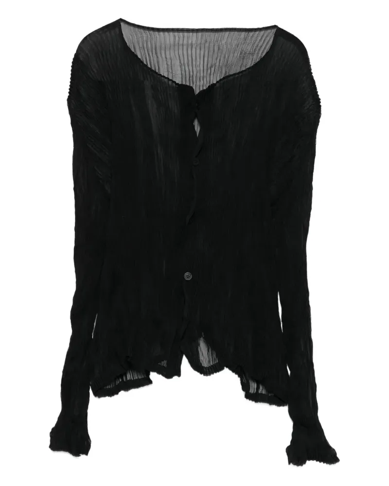 Issey Miyake Cardigan aus Chiffon - Schwarz Schwarz