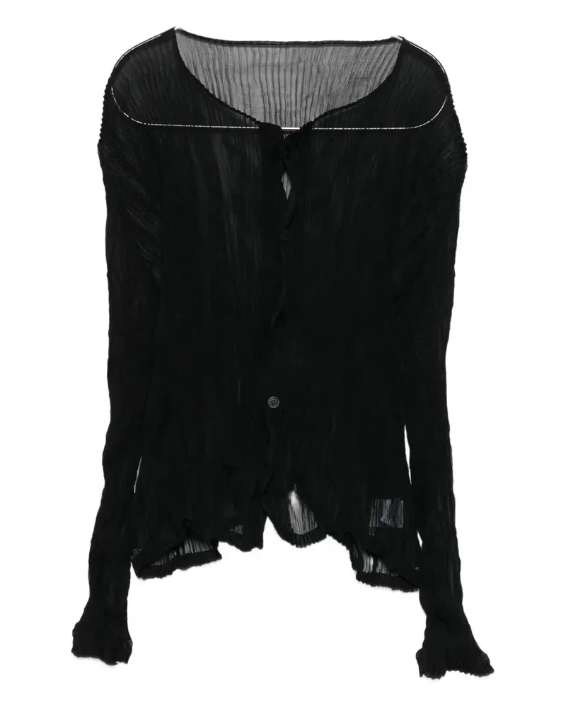 Issey Miyake chiffon cardigan - Schwarz Schwarz