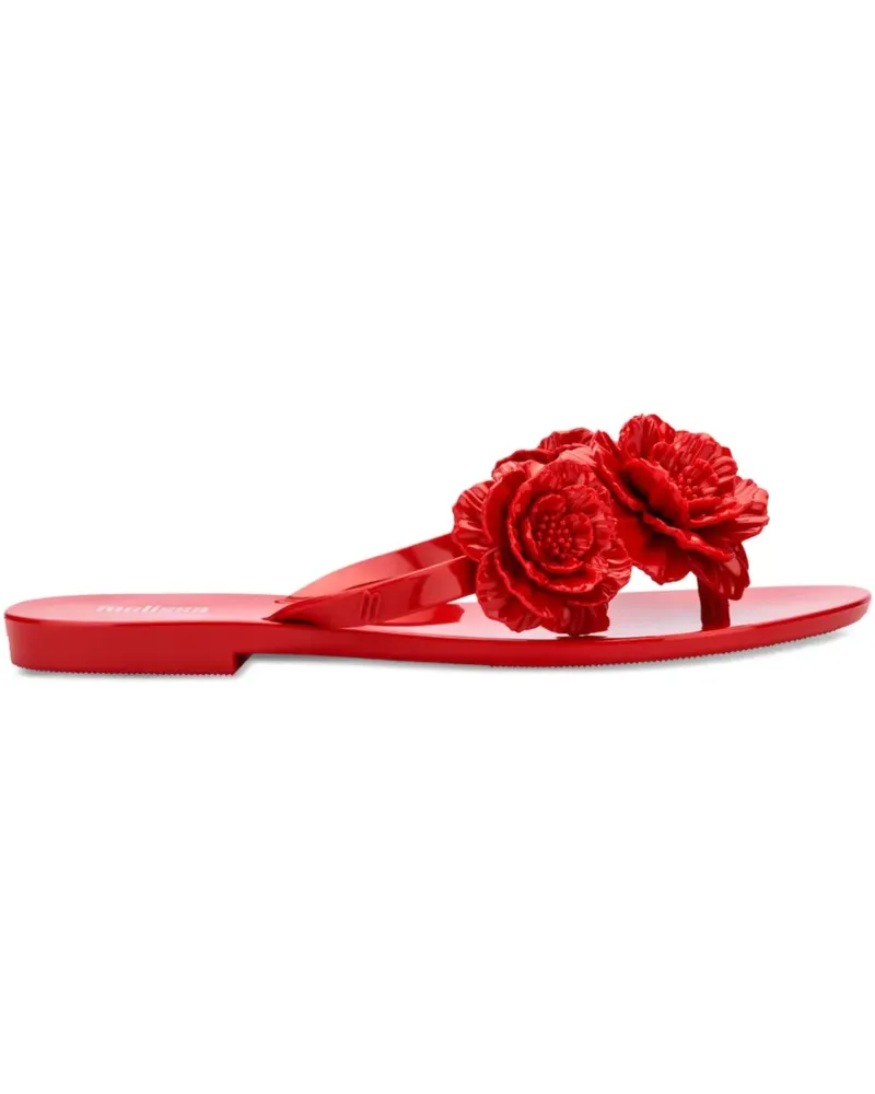 Melissa Harmonic Springtime Flip-Flops mit Blumendetail - Rot Rot