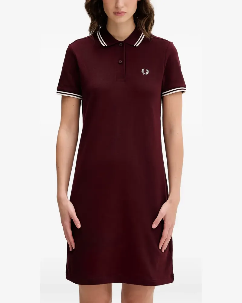 Fred Perry Polo-Minikleid mit Doppelstreifenbesatz - Rot Rot