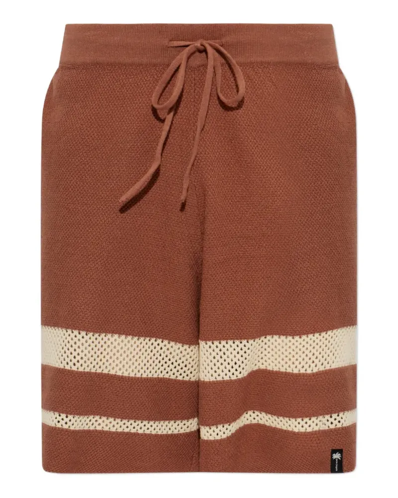 Palm Angels stripe-detail knitted shorts - Braun Braun