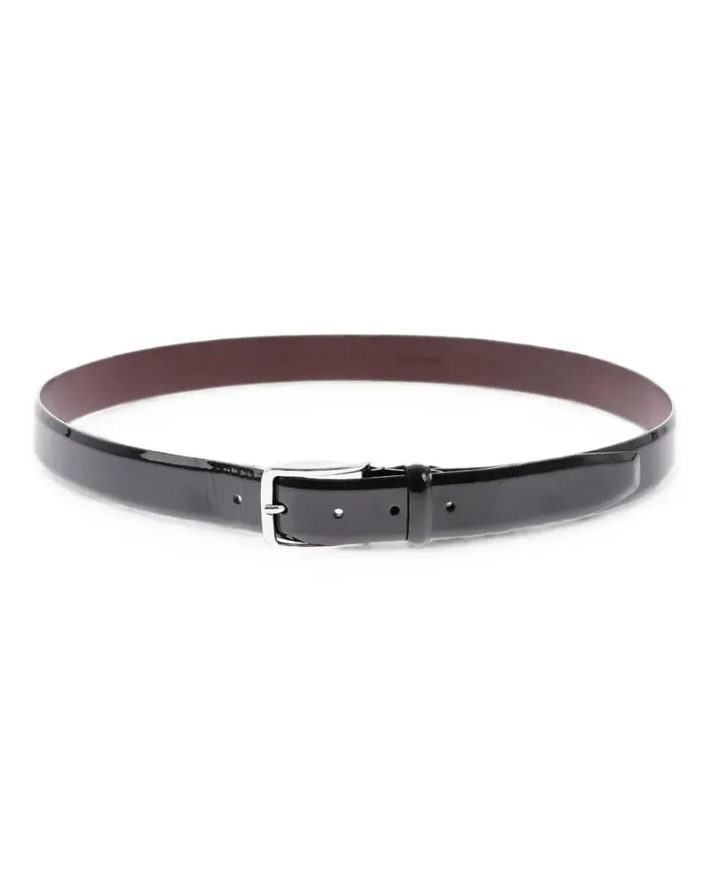 Corneliani Gürtel aus Lackleder - Schwarz Schwarz