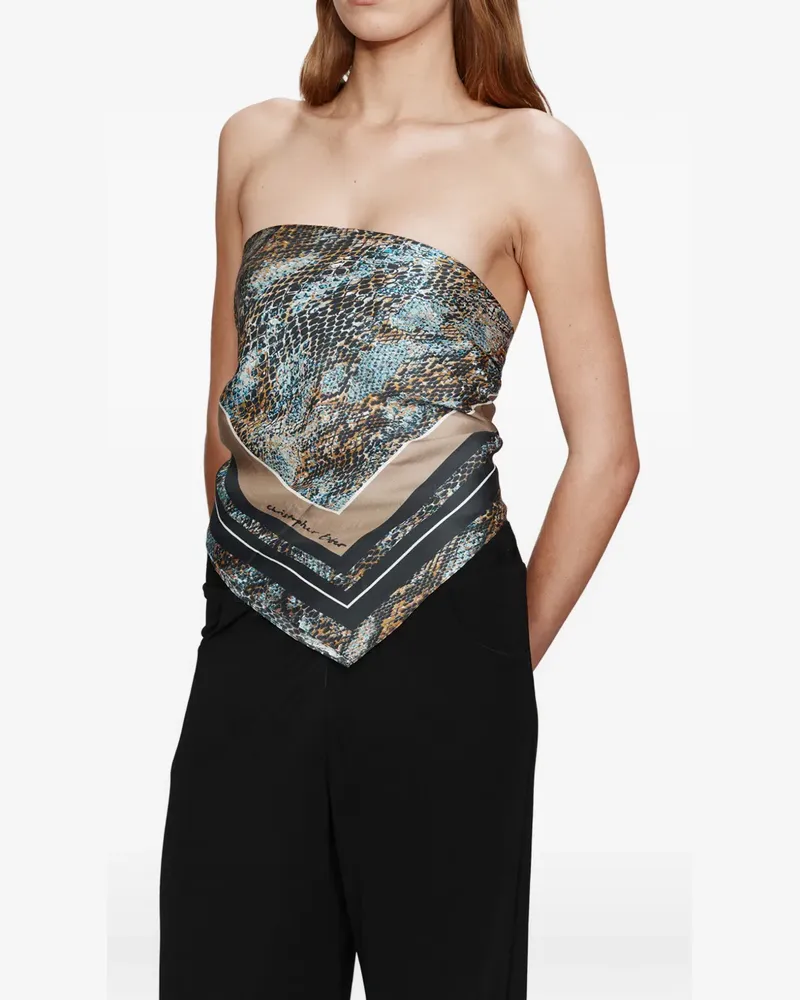 Christopher Esber Serpant Bluse aus Seidenschal - Blau Blau