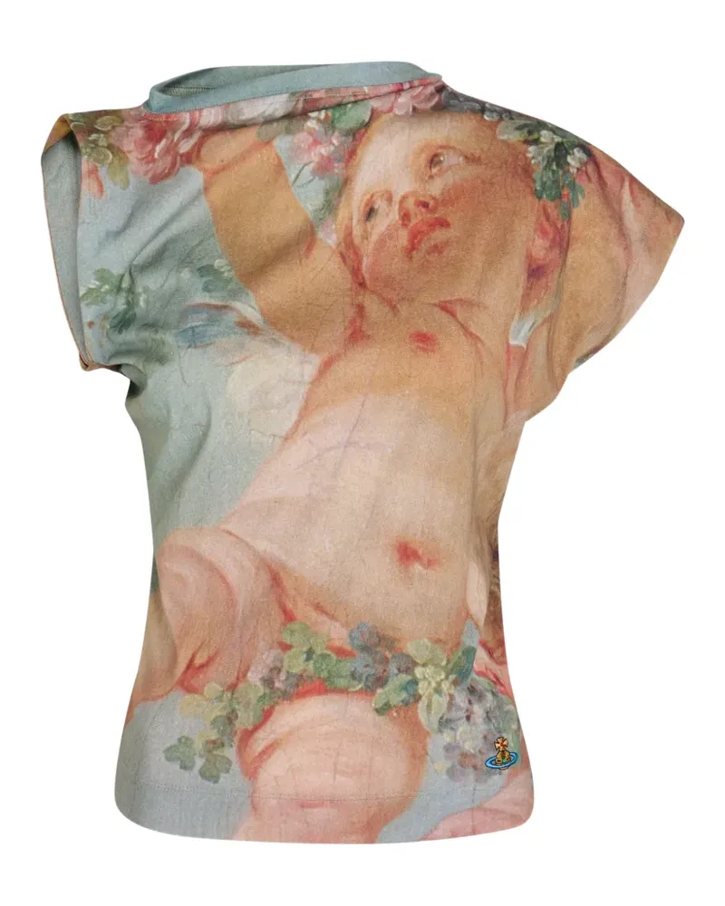 Vivienne Westwood cherub-print draped top - Nude Nude