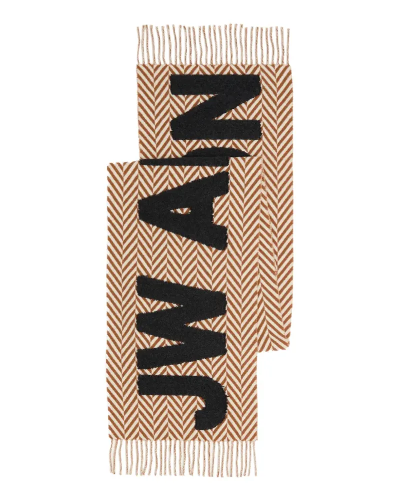 J.W.Anderson chevron-stripes intarsia-logo scarf - Braun Braun