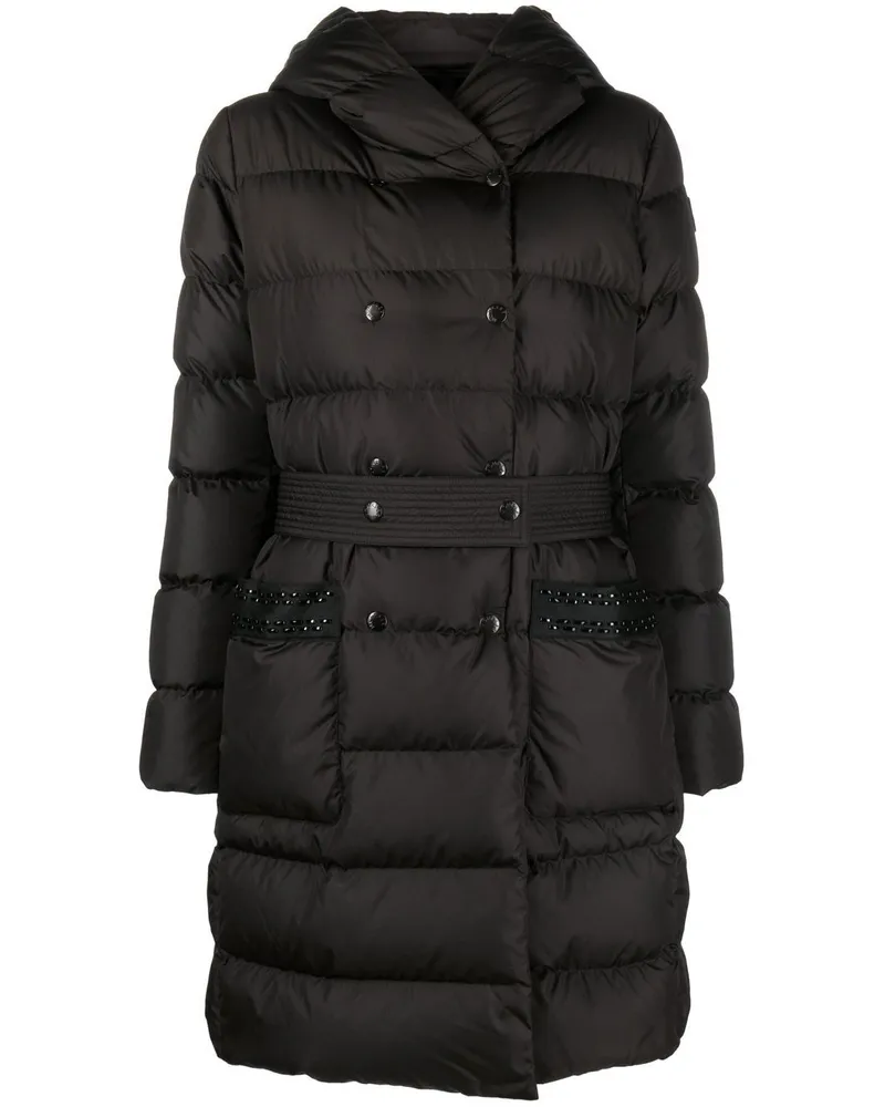 Moncler Doppelreihiger Daunenmantel Schwarz