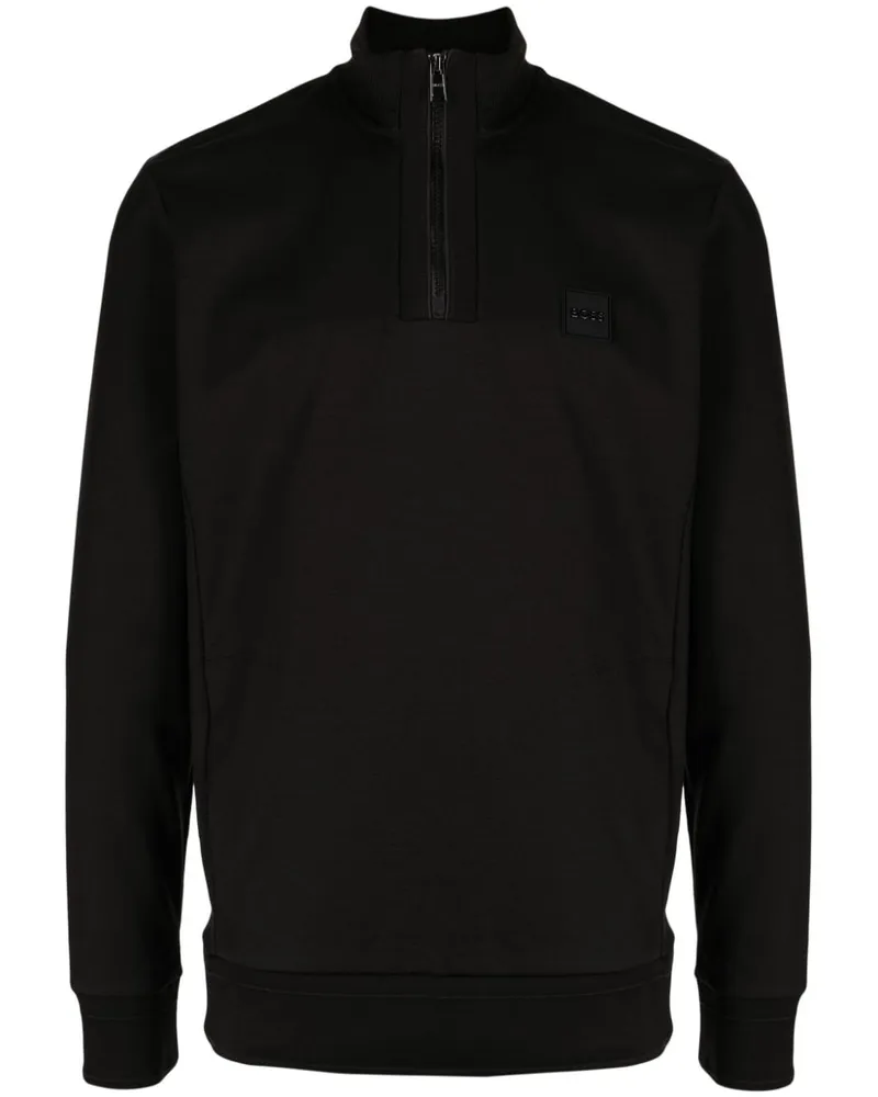 HUGO BOSS Sweatshirt mit Stehkragen - Schwarz Schwarz