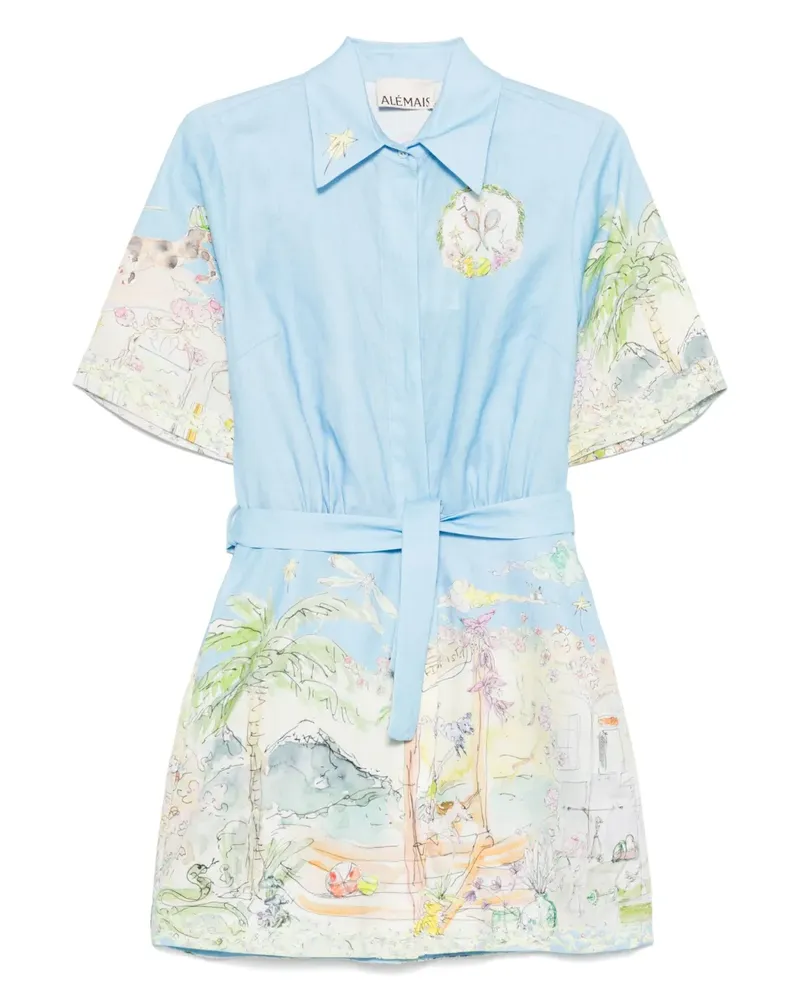 ALEMAIS Kleid mit Print - Blau Blau