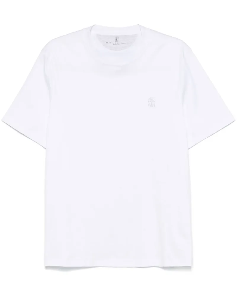 Brunello Cucinelli T-Shirt mit Logo-Print - Weiß Weiß