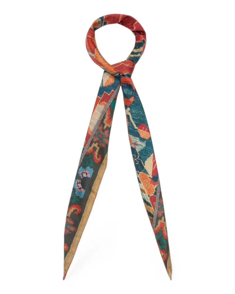 Pierre-Louis Mascia Aloeuw floral-print scarf - Blau Blau