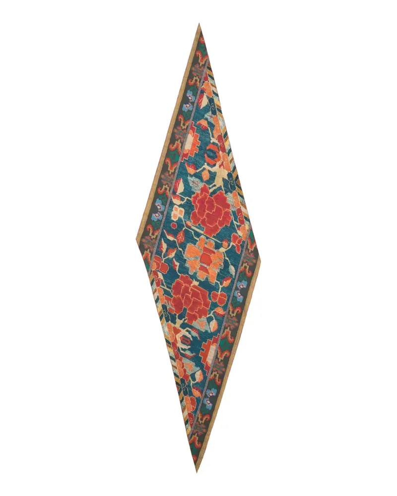 Pierre-Louis Mascia Aloeuw Schal mit Blumenprint - Blau Blau