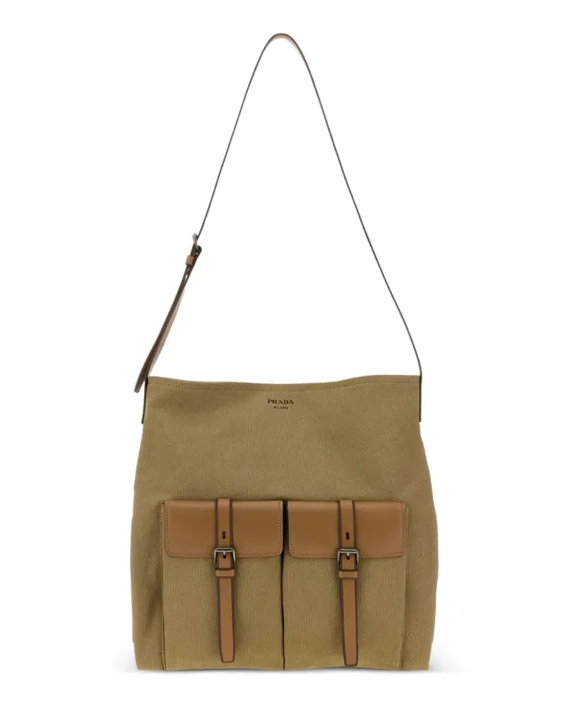 Prada Route buckle-detail tote bag - Nude Nude