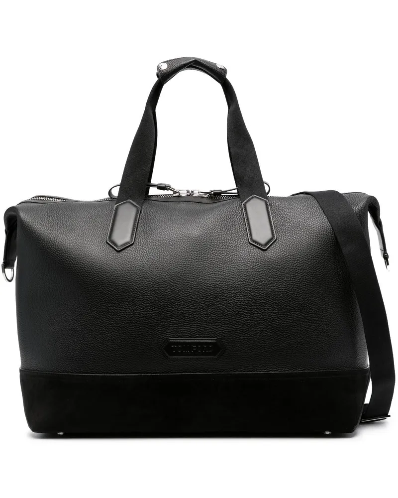 Tom Ford Reisetasche mit Logo-Patch - Schwarz Schwarz