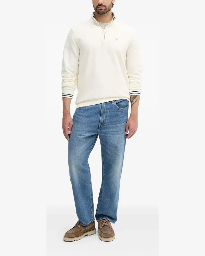 Barbour Sweatshirt mit Reißverschluss - Weiß Weiß