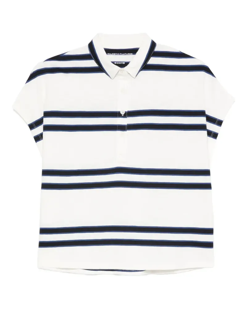 Majestic striped polo shirt - Weiß Weiß