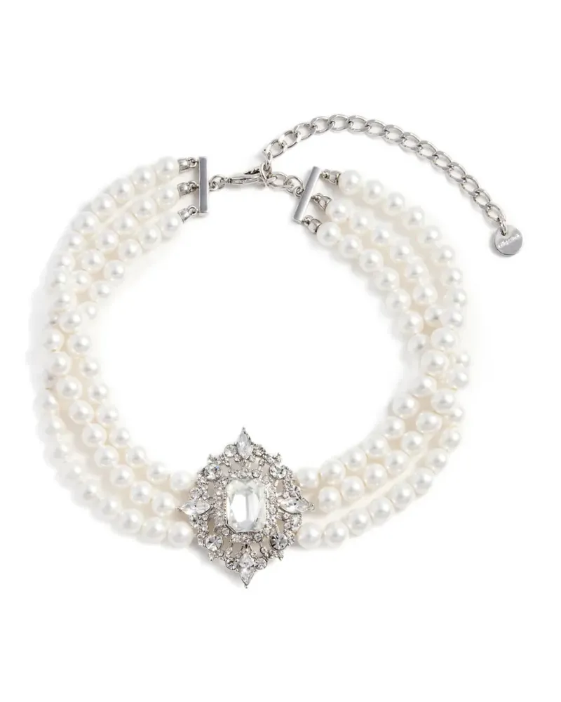 Self-Portrait pearl-embellished necklace - Silber Silber