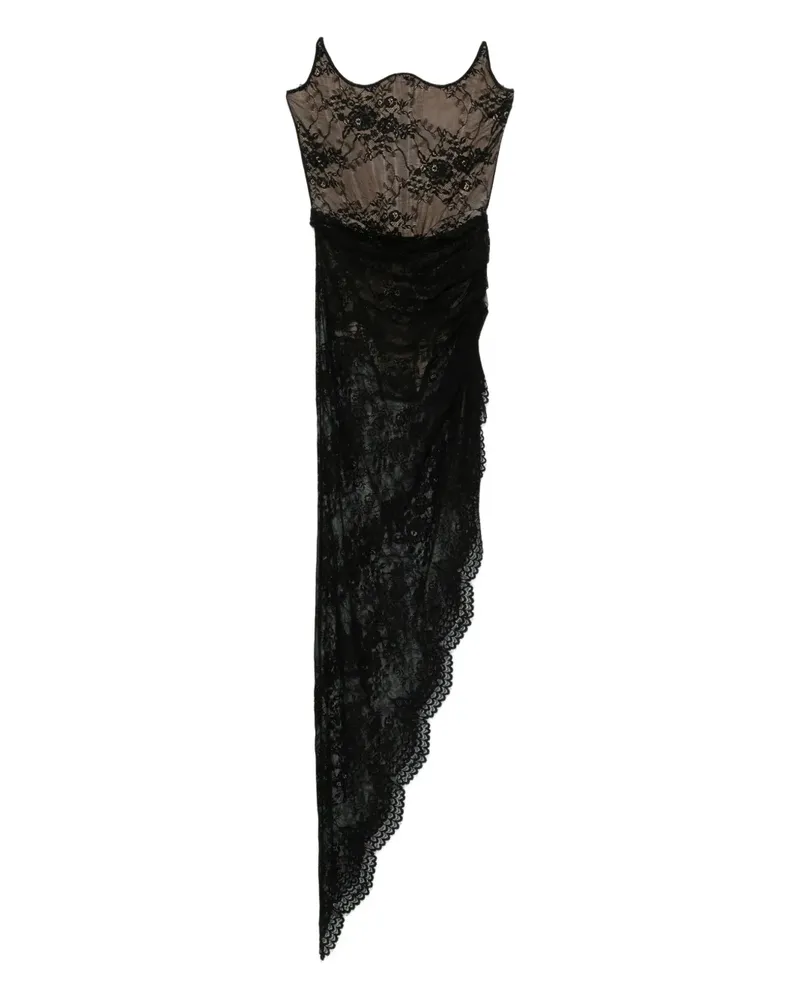 Giuseppe di Morabito lace asymmetric dress - Schwarz Schwarz