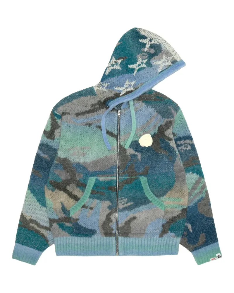BAPE Kapuzenjacke mit Camouflage-Print - Blau Blau