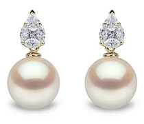 18kt yellow  Starlight south sea pearl and diamond earrings