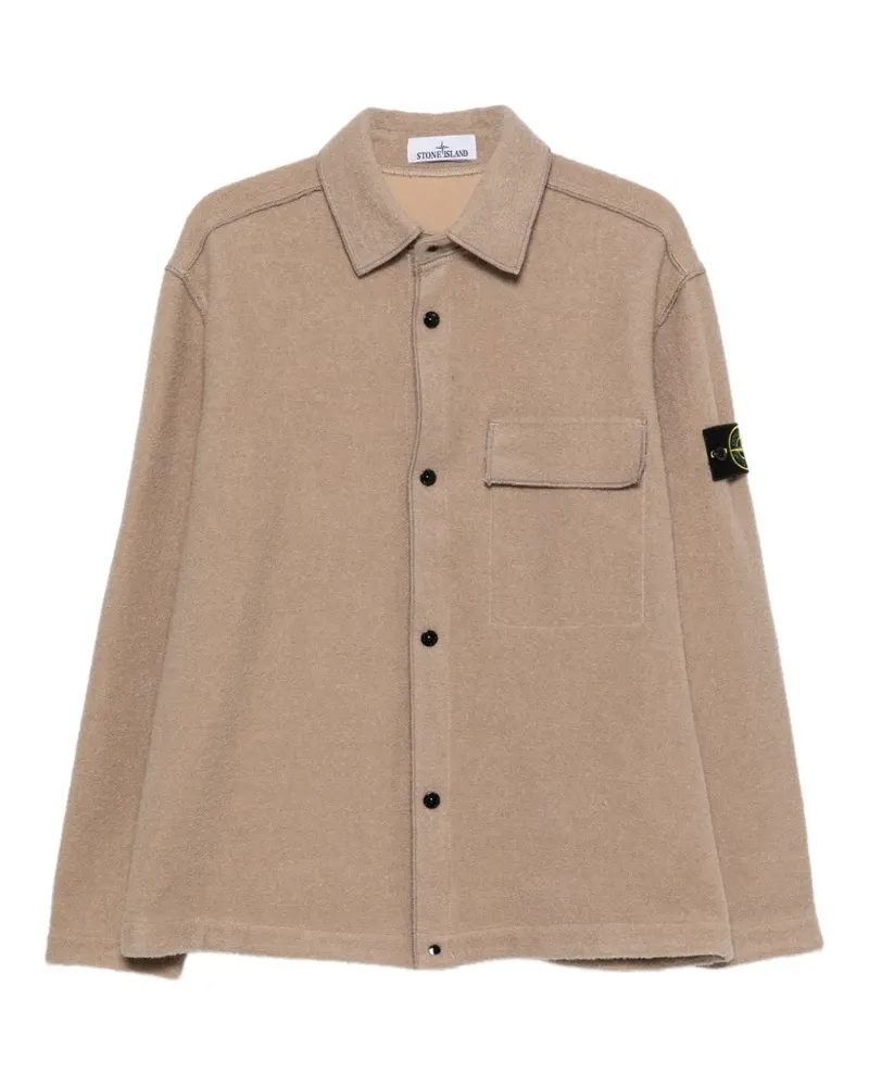 Stone Island logo-patch shirt jacket - Nude Nude
