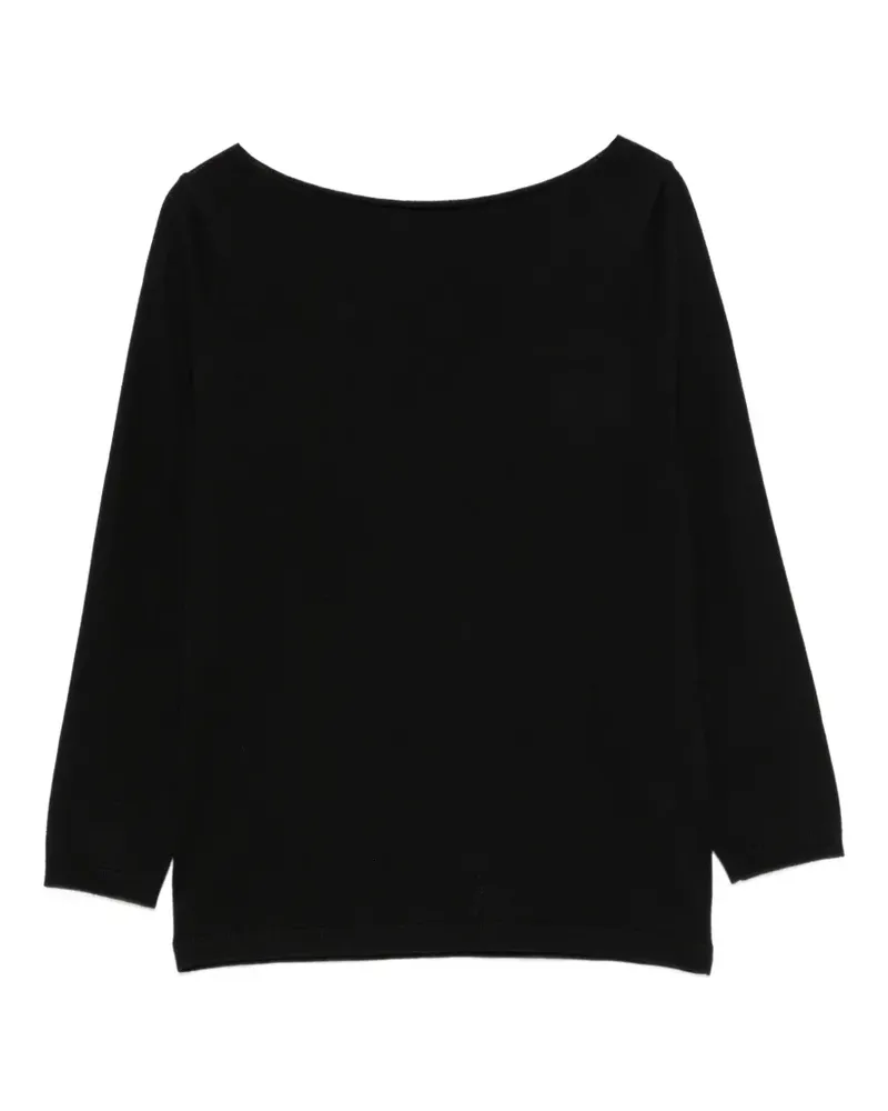Alpha Studio Pullover mit U-Boot-Ausschnitt - Schwarz Schwarz