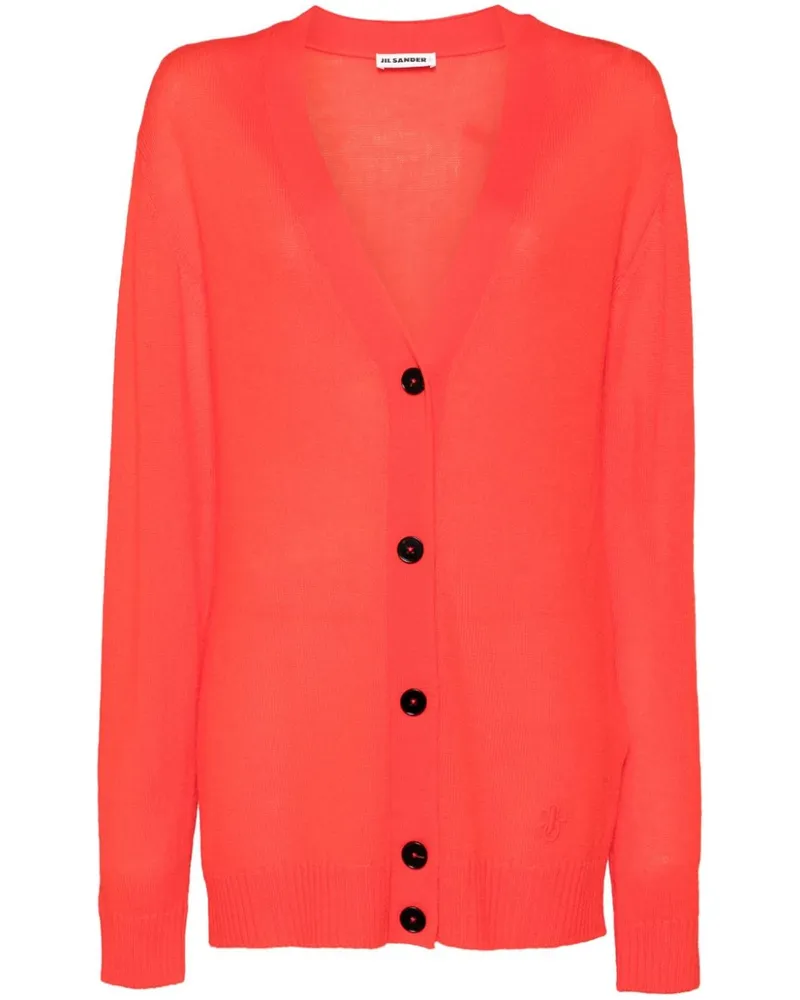 Jil Sander Jil Sanda+ Strickmantel mit Logo-Stickerei - Rot Rot