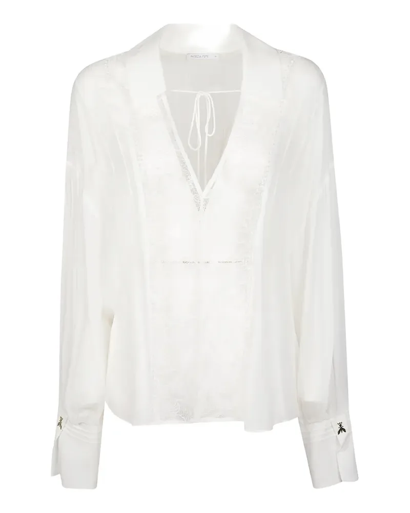 Patrizia Pepe lace long-sleeves blouse - Weiß Weiß