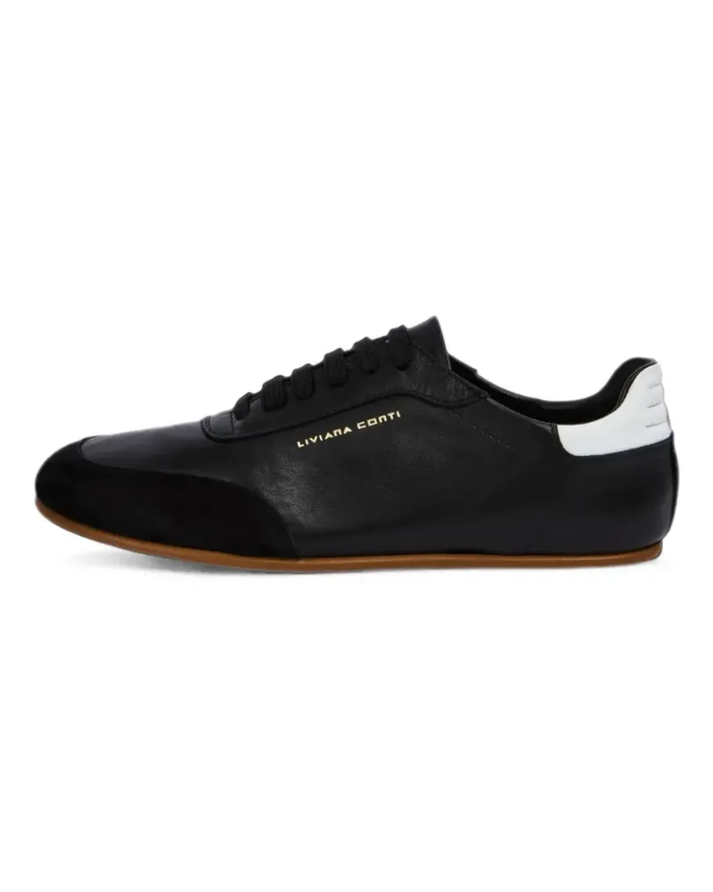 Liviana Conti suede-panelled leather low-top sneakers - Schwarz Schwarz