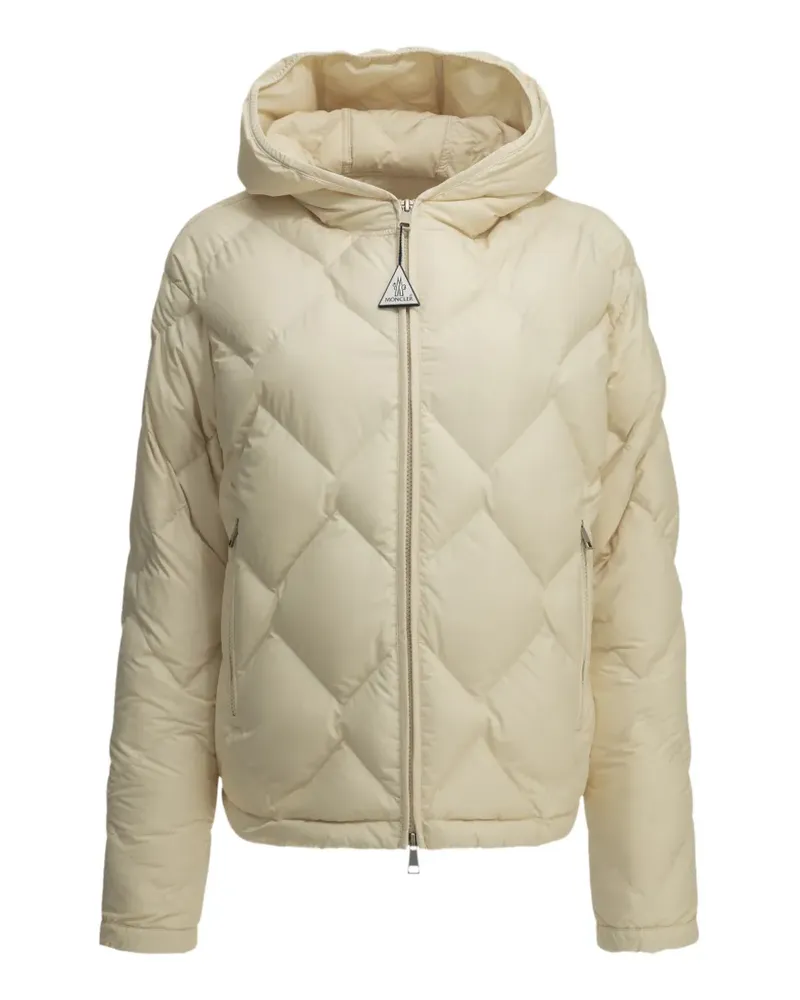 Moncler Arvouinne hooded triangle-quilted short down jacket - Nude Nude