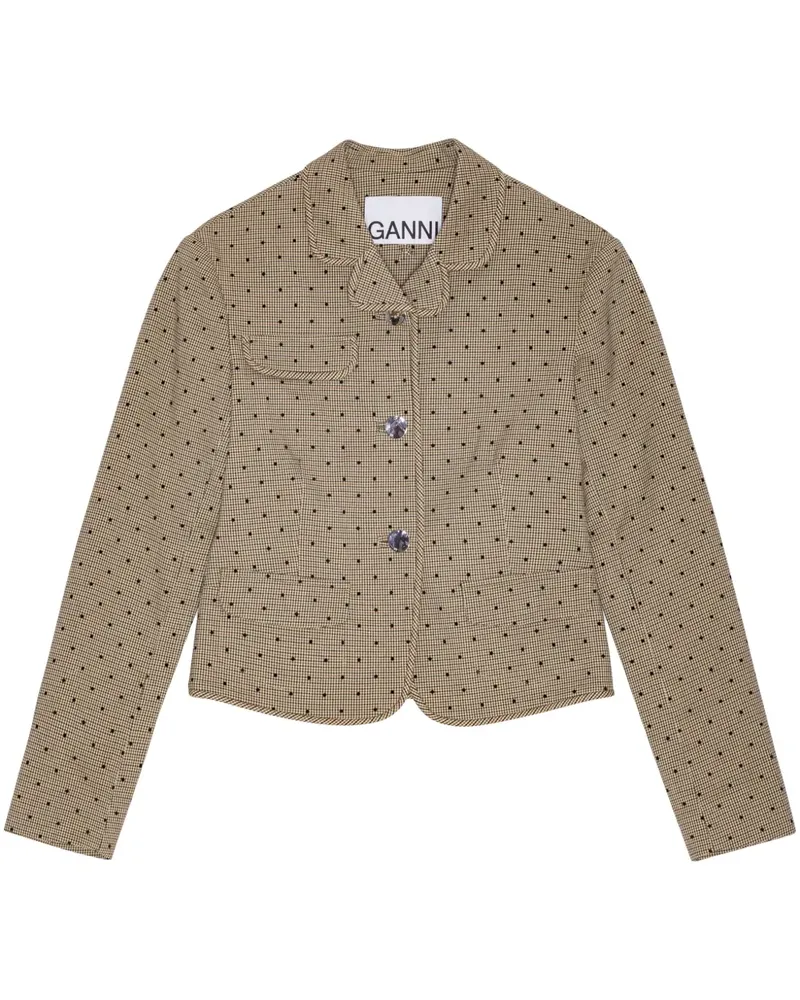 Ganni Blazer mit Print - Nude Nude