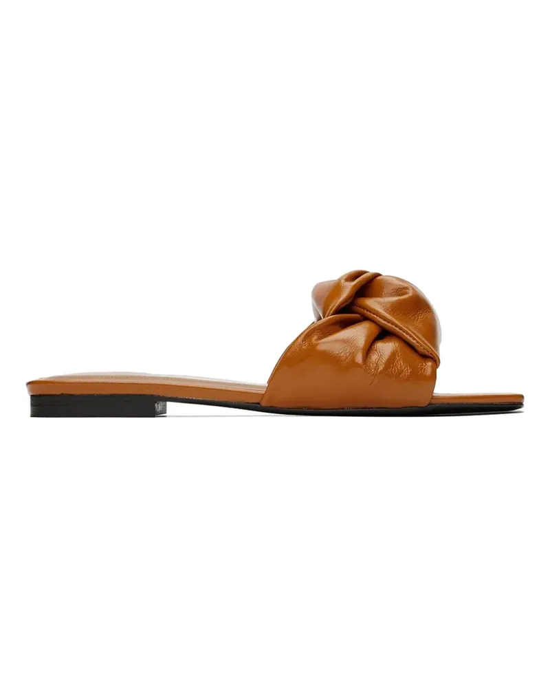 by FAR Lima knot-detailed slip-on leather sandals - Braun Braun