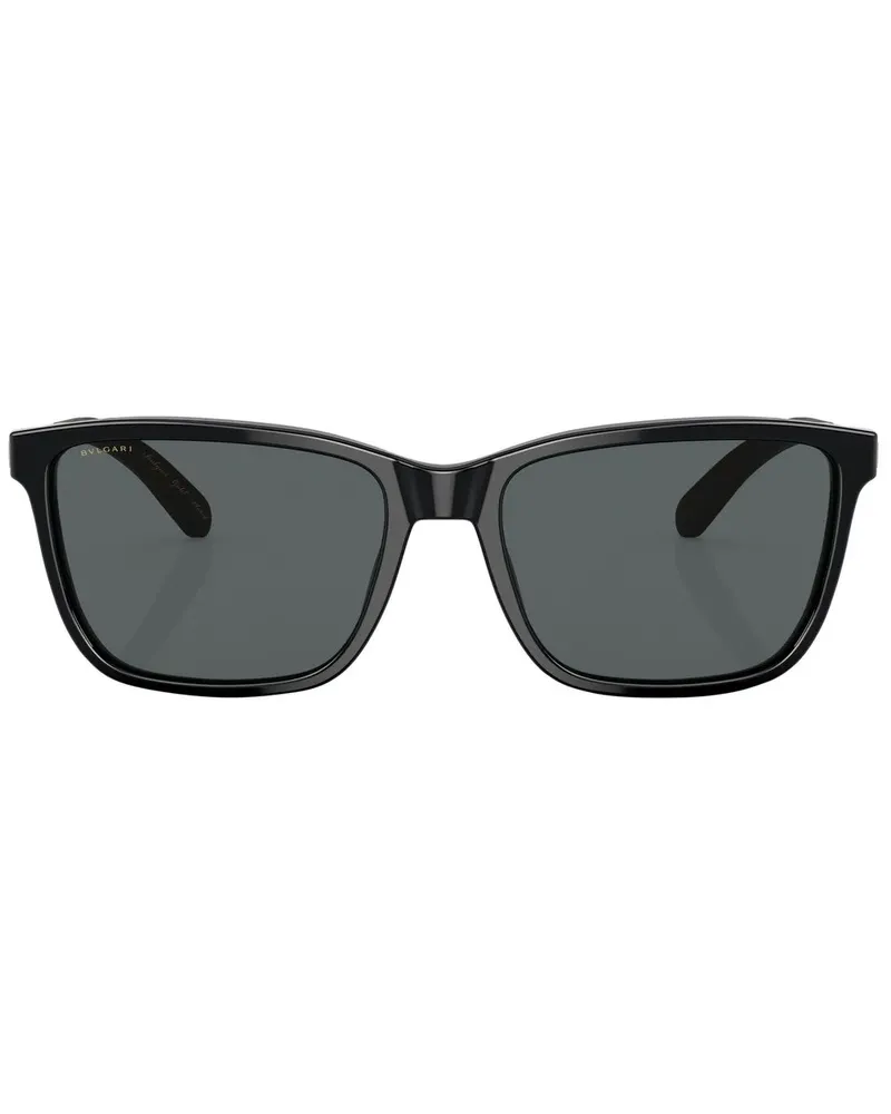 Bulgari Sonnenbrille mit eckigem Gestell - Schwarz Schwarz