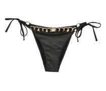 Bikinihöschen mit Zierkette - Schwarz