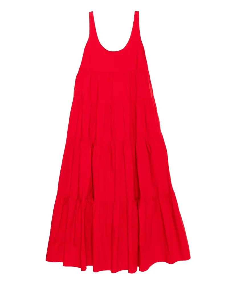 Michael Kors Gestuftes Kleid aus Baumwollstretch - Rot Rot