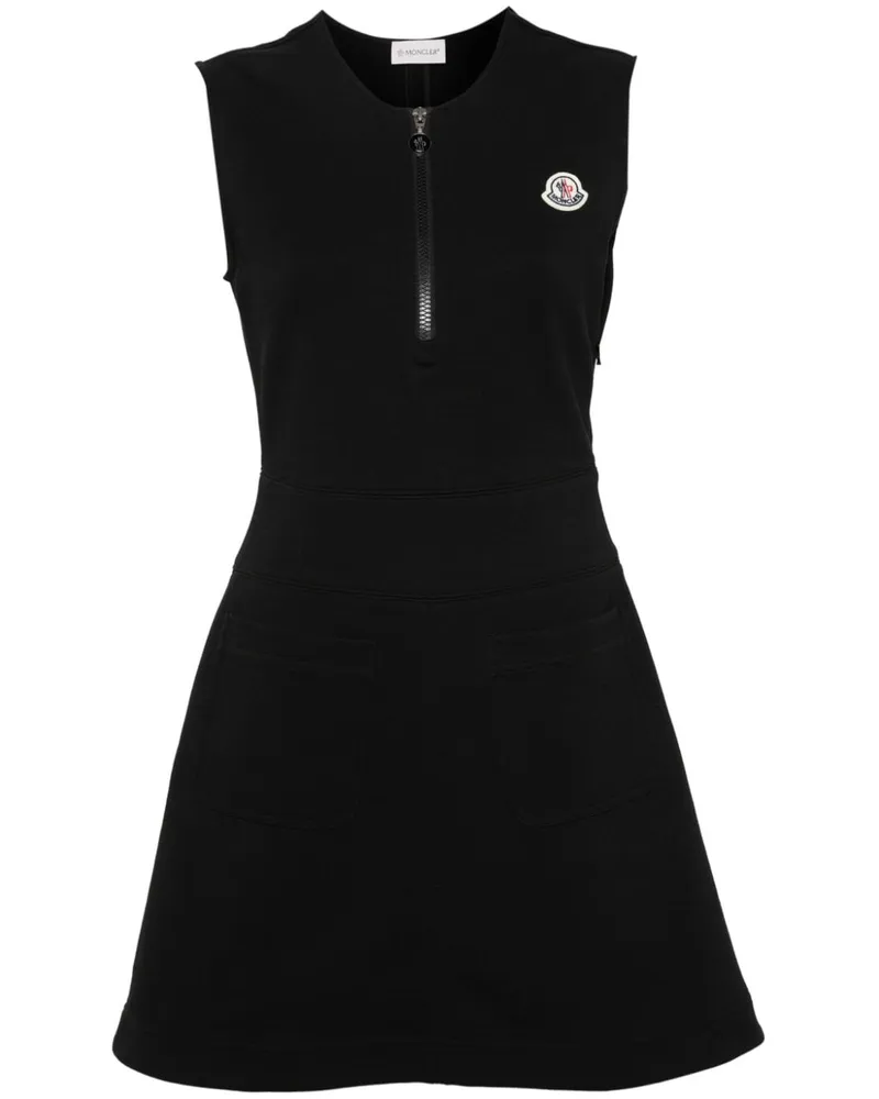 Moncler Minikleid mit Logo-Patch - Schwarz Schwarz