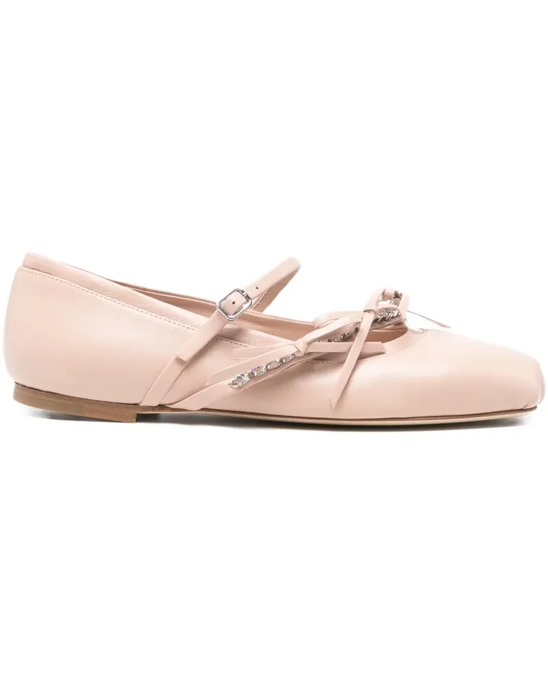 Jimmy Choo crystal-embellished ballet flats - Rosa Rosa