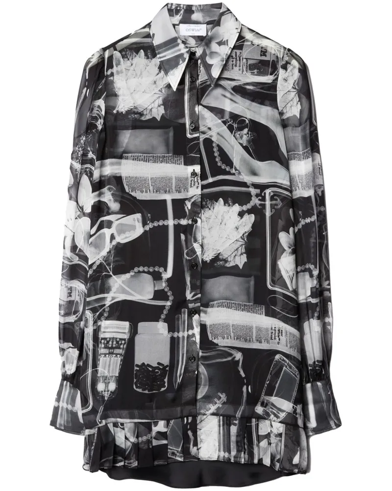 OFF-WHITE X-Ray Hemdkleid mit Print - Weiß Weiß