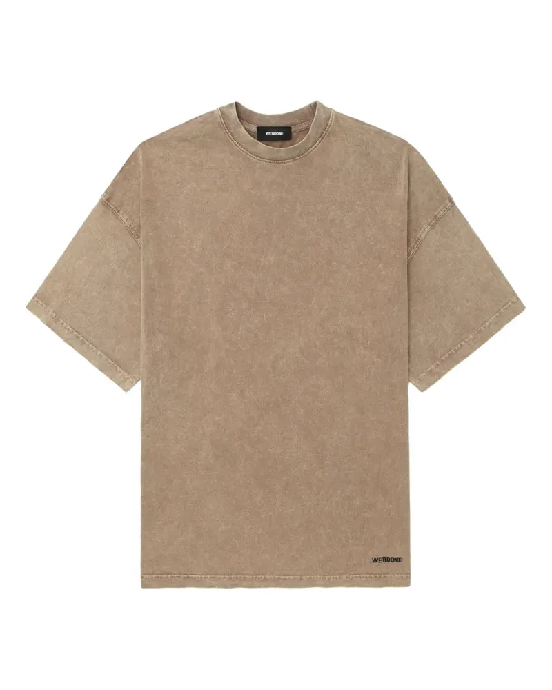 WE 11 DONE Acid-Wash-T-Shirt im Layering-Look - Nude Nude