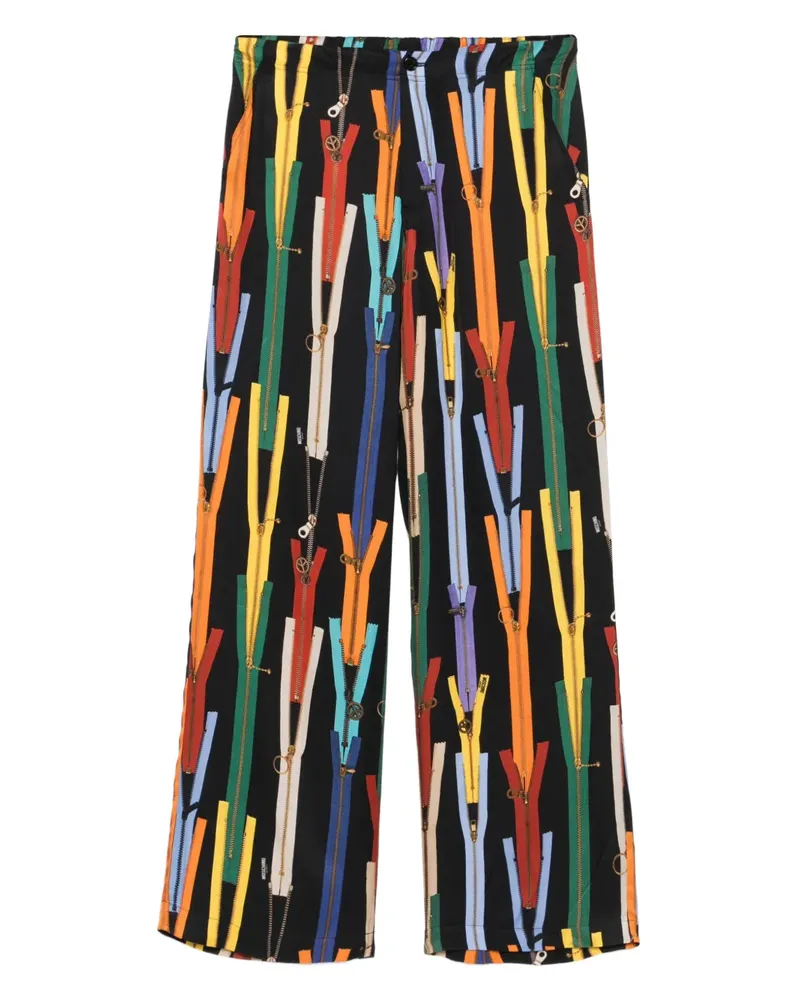 Moschino zip-motif trousers - Schwarz Schwarz