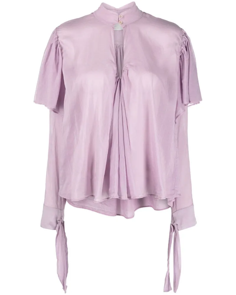 forte_forte Drapiertes Oberteil - Violett Violett