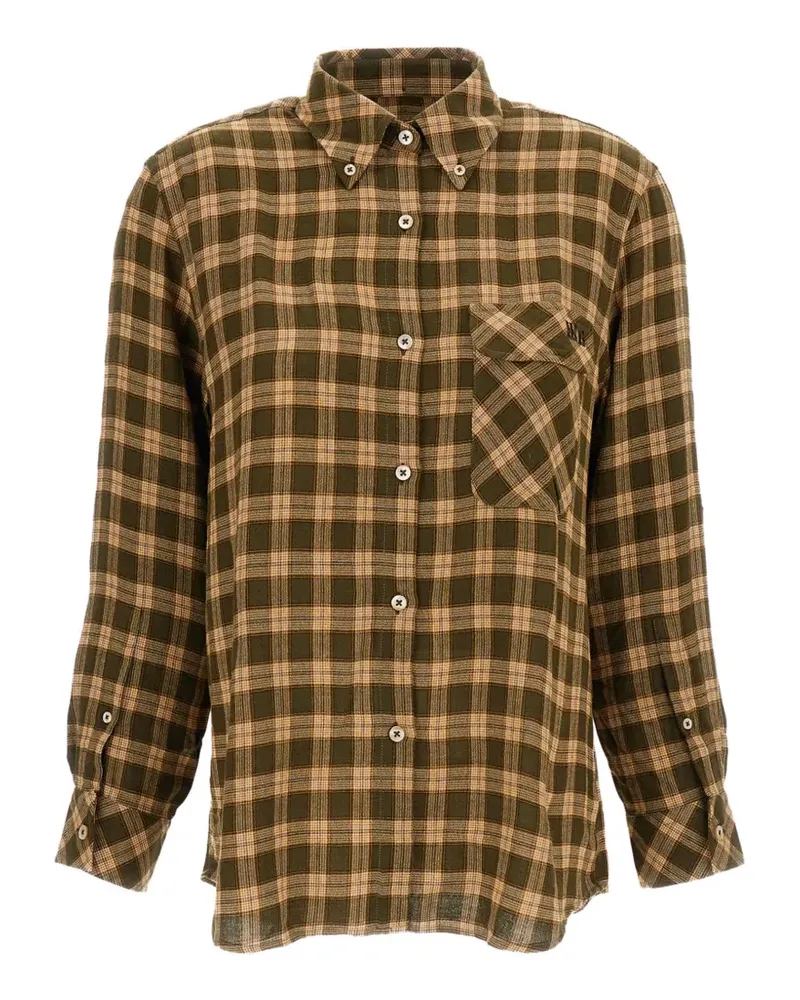 Wales Bonner check-pattern button-down shirt - Braun Braun