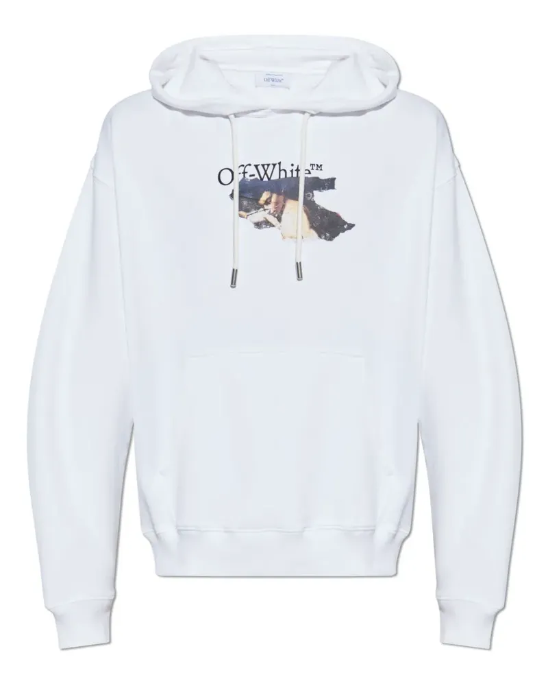 OFF-WHITE graphic-print hoodie - Weiß Weiß